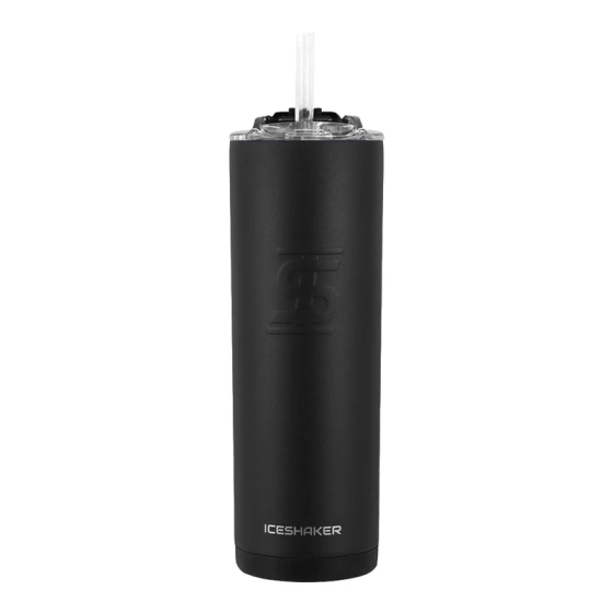IceShaker 20oz Insulated Stainless Steel Skinny - Tumbler w/Straw & Lid-Black