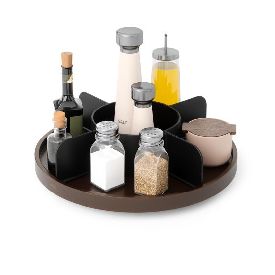 Bellwood Lazy Susan Divided Blk/Wal