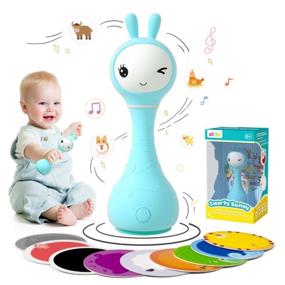 R1 Smarty Bunny Baby Light Up Toy Blue - Ages 0-24 Months