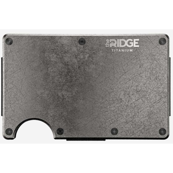 The Ridge Wallet RFID-Blocking with Cash Strap in Stonewashed Titanium