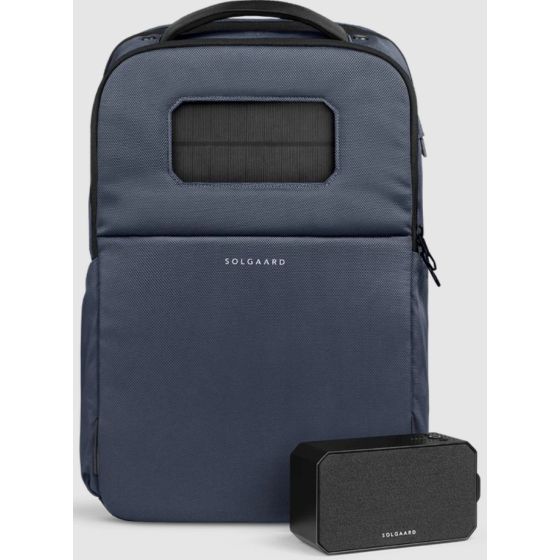 Solgaard Lifepack Backpack w/ solarbank boombox Atlantic Navy