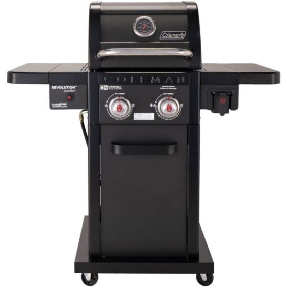 Revolution 2-Burner Gas BBQ Grill with 440-Sq. In. Total Cooking Surface, 2 Side Shelves, and Flare-