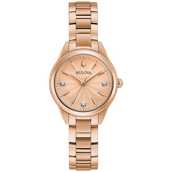Ladies Sutton Rose Gold-Tone Crystal Accent Watch Rose Gold Dial