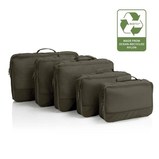 Heys Ecotex Packing Cube 5pc Set - Green Moss