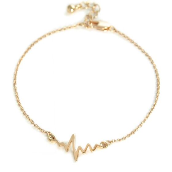 Adjustable Gold Heartbeat Bracelet