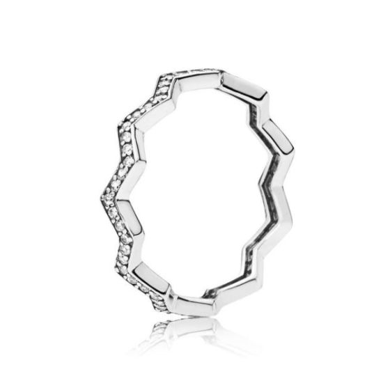 Zigzag CZ Ring Size 7