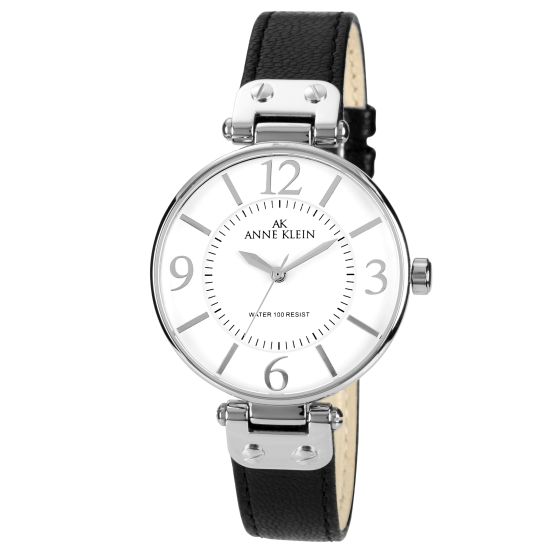 Women's Black Leather Strap Watch