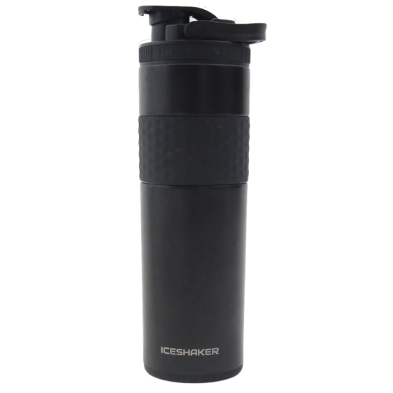 20oz Skinny Shaker Bottle - Shaker lid w/handle & agitator-Black