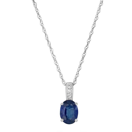 LALI Jewels 14K White Gold Diamond And Sapphire Pendant With Chain
