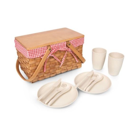 Piccola Picnic Basket, (Red & White Gingham)