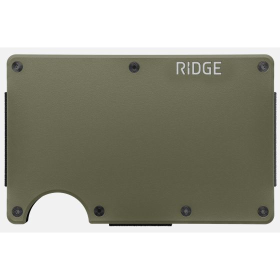 The Ridge Wallet RFID-Blocking with Cash Strap in Matte Olive