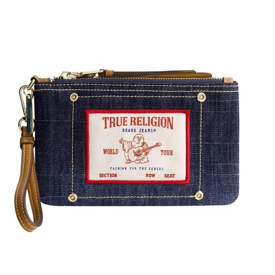 Buddha Patch Denim Wristlet
