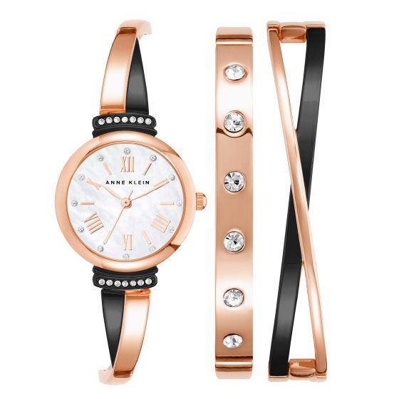 Women's Grey Bracelet Watch Set