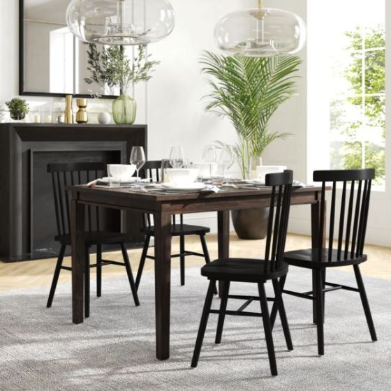Solid Wood 47 Inch Commercial Grade Dining Table for 4 in Wenge Matte Finish