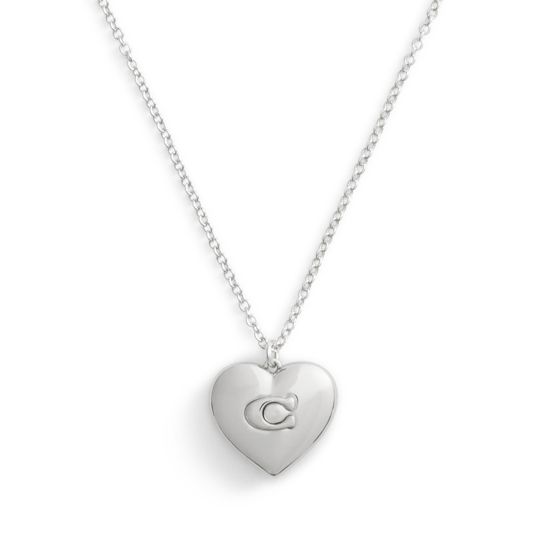 Signature C Heart Pendant - Rhodium