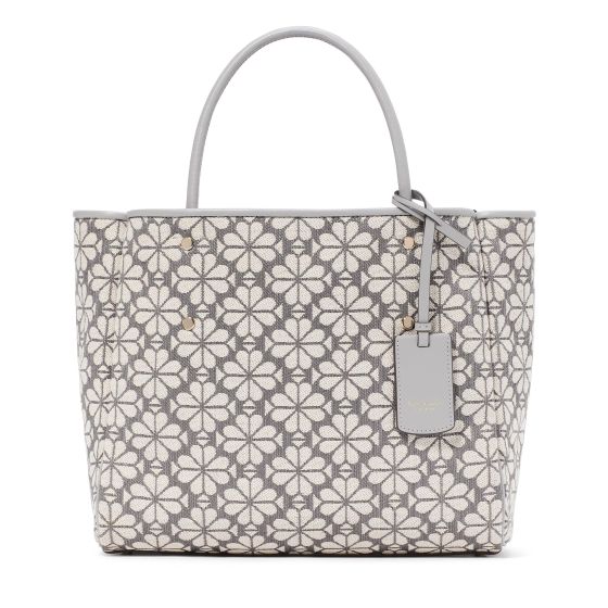 Spade Flower Jacquard Medium Everything Tote - Grey Multi