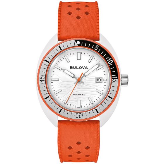 Men's Snorkel HNBR Rubber watch, White dial