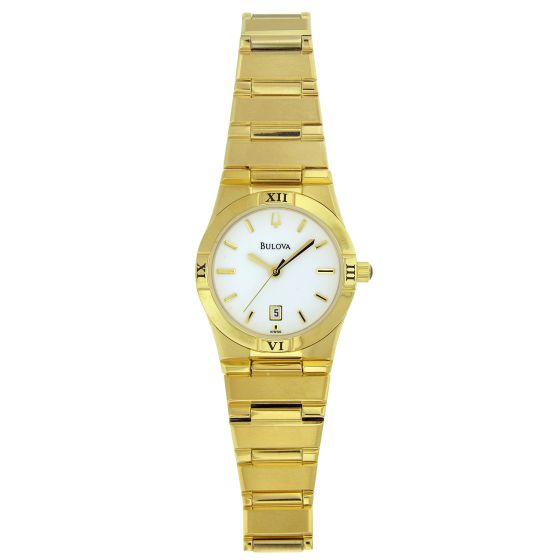 Ladies' Gold-tone Bracelet with white dial