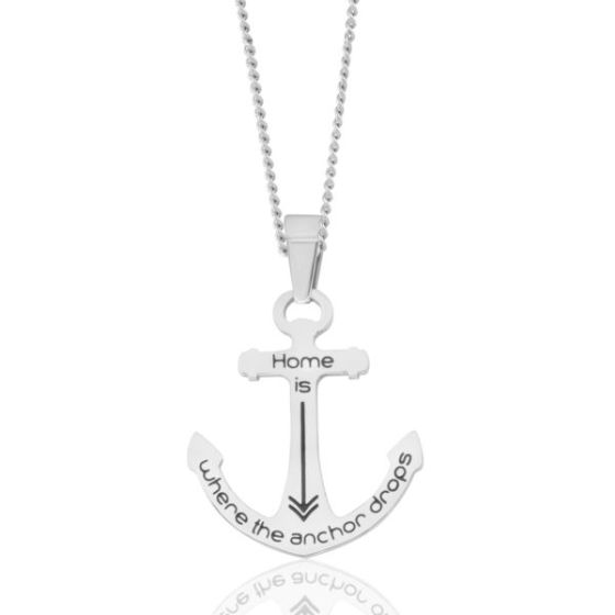 Joyful Sentiments Home is Where the Anchor Drops Pendant Necklace