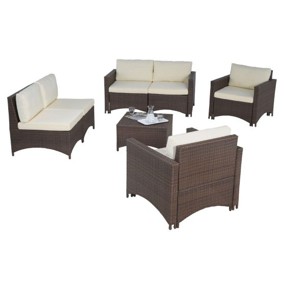 Studio Shine Loveseat, 2 Armchairs, 2 Armless Chairs & Coffee Table Set