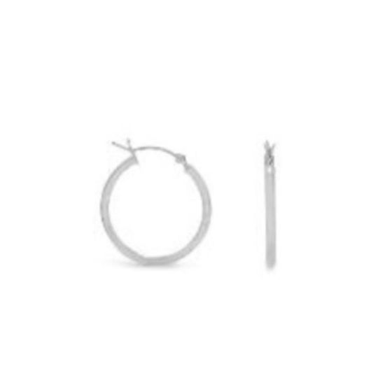 Sterling silver tube hoops