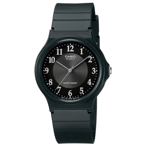 Unisex Classic Analog Black Resin Strap Watch Black DIal