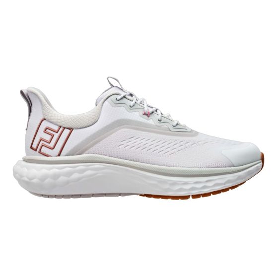FootJoy Quantum Women's Spikeless Golf Shoes - White/White/Tan/7 Medium