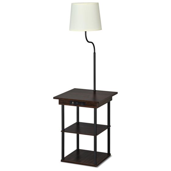 DecorTech End Table with Lamp and Power Station