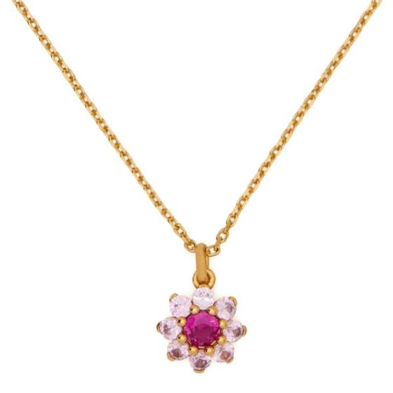 Bursting Blooms Pendant - Pink/Gold