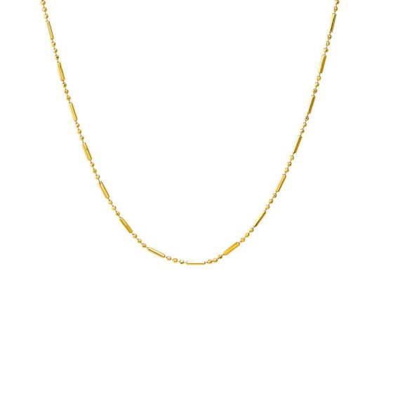 Solid Bar X Ball Chain Necklace Size 16