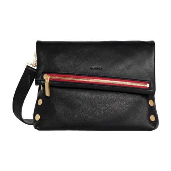 VIP Med Zippered Leather Crossbody Clutch