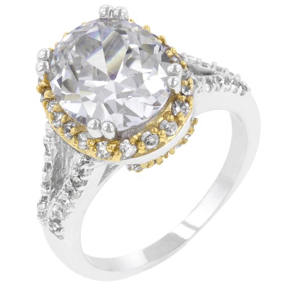 Gold Trimmed Engagement Ring