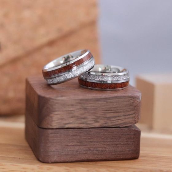 Huck - Stainless Steel & Rosewood Ring Size 8