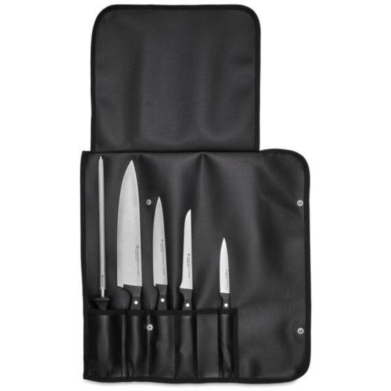 6pc Gourmet Chef's Starter Set w/ Knife Roll