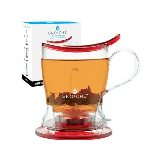 Teapot: Aberdeen, 525ml/17.7 fl. Oz - Red Tritan botom dispensing teapot