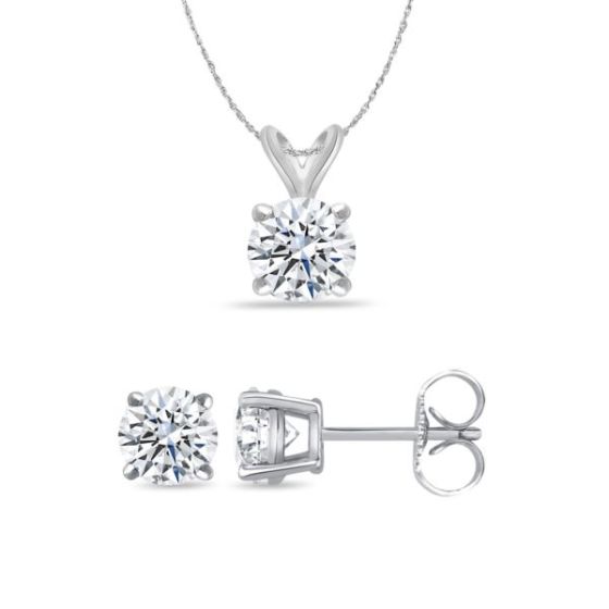 Bright White Round Lab Grown Diamond Set  in 14K White Gold 0.10ct, Color-FG, Clarity-VS SI