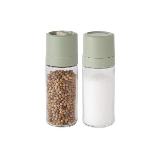 Leo Balance Glass 2pc Cov Grinder and Shaker Set, Recycled