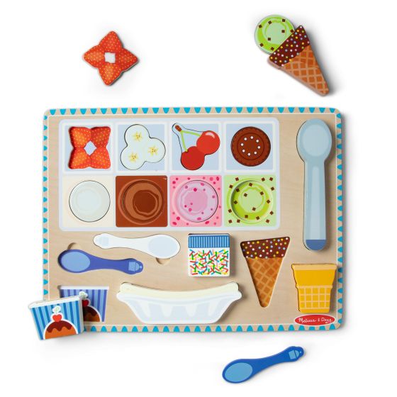 Wooden Magnetic Ice Cream Puzzle & Play Set Ages 2+ Years