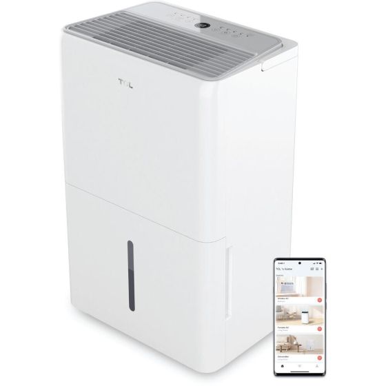 TCL 4,500 Sq. Ft. Smart Dehumidifier, Energy Star 2024, 50 Pints Per Day, Works with Alexa/Google As