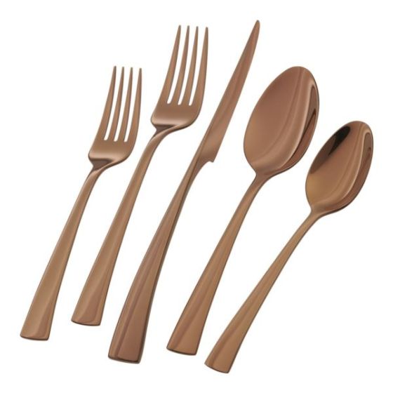 Bellasera 20pc 18/10 Stainless Steel Flatware Set Rose Gold
