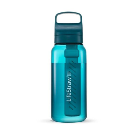 LifeStraw Go 1L Water Filter Bottle w/ Tritan Renew Laguna Teal