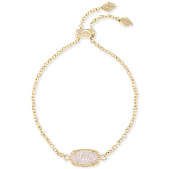 Elaina Gold Adjustable Chain Bracelet in Iridescent Drusy