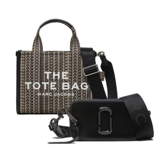 Monogram Tote w/ All Black Snapshot Set