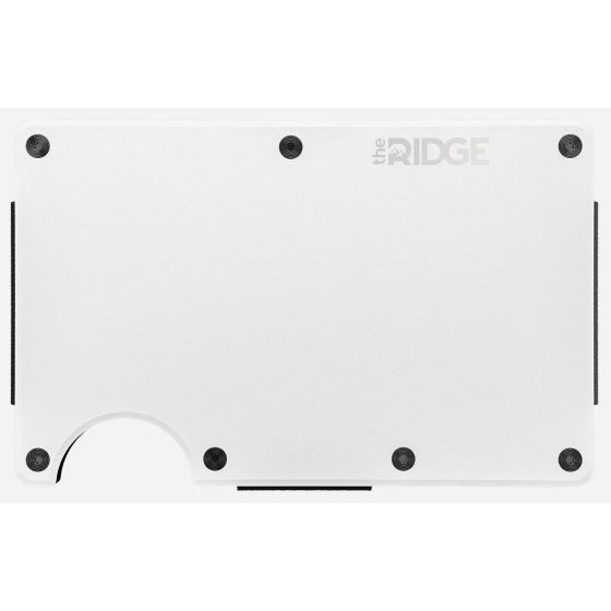 The Ridge Matte White Aluminum RFID-Blocking Wallet w/ Cash Strap