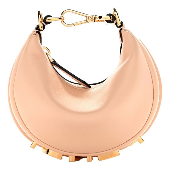 Fendi Fendigraphy Nano Hobo Calfskin Leather Light Pink Mini Clutch Bag