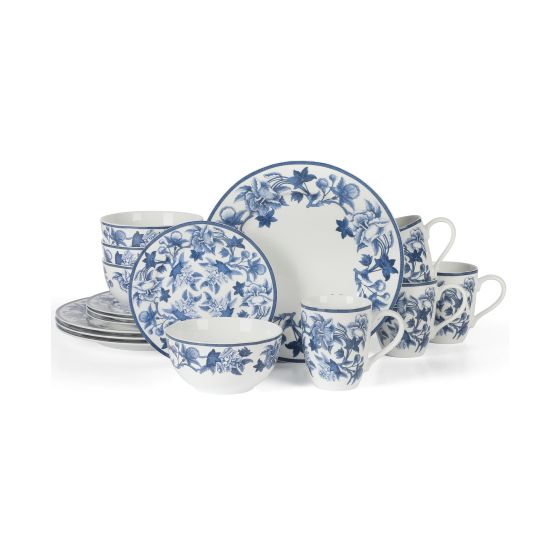 Goodale 16 pc Vintage Blue Dinnerware Set