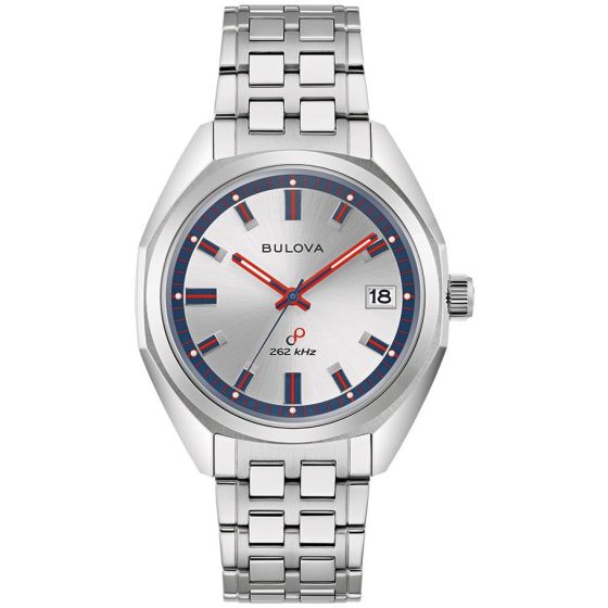 Men's Jet Star Stainless Steel Bracelet, Silver-White dial