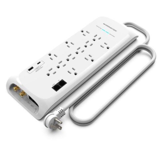 Monster Power Strip/Surge Protector 6 Ft - White