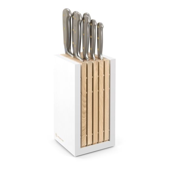 Classic 8pc Designer Knife Block Set Velvet Oyster
