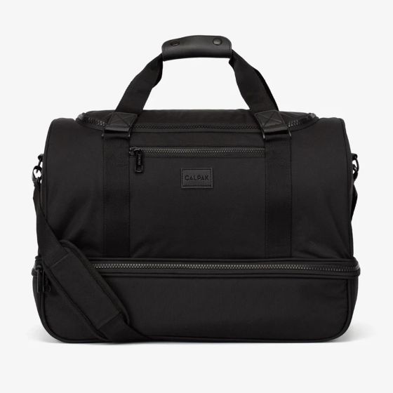 Stevyn Duffel Bag with Shoe Compartment - Black